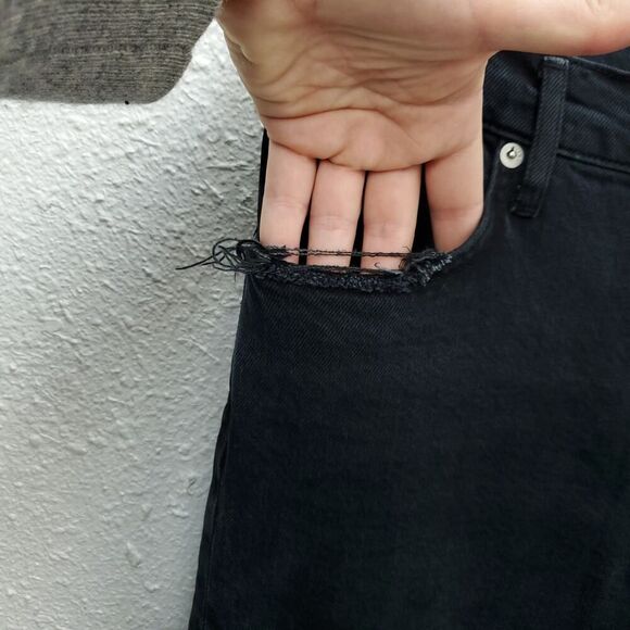 AGOLDE Toni Mid Rise Straight Raw Hem In feral Revolve Jeans - Picture 9 of 16